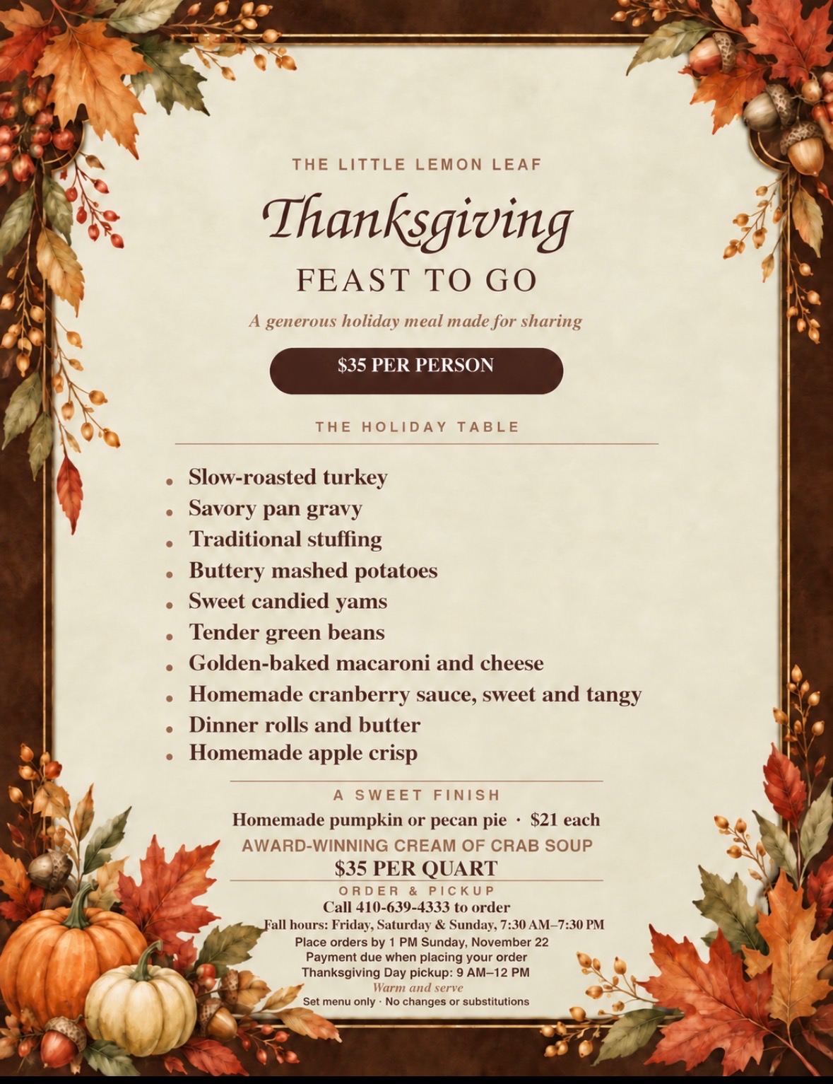 Thanksgiving To-Go